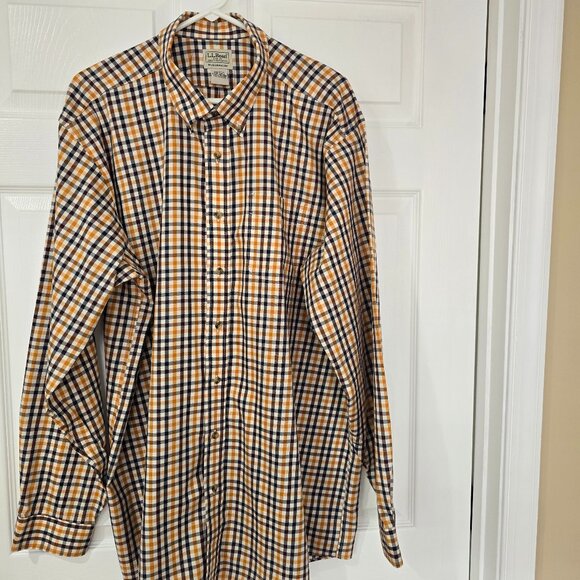 L.L. Bean Men's Traditional Fit Button Down Shirt Fall Colors Cotton Sz XXL Tall - Picture 1 of 8